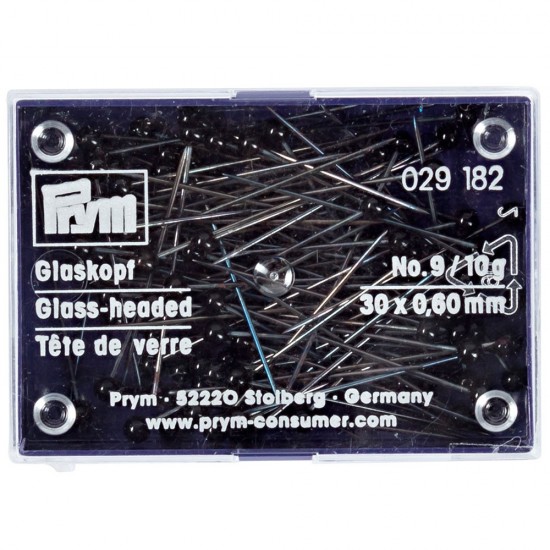 Булавки Prym 029182 со стеклянными головками черные фото 3430